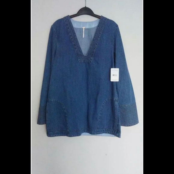 FREE PEOPLE Dreaming of Denim TUNIC DRESS Legging - Picture 5 of 5